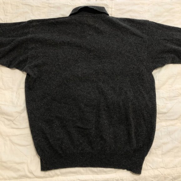 VINTAGE Italian Henry Morell Wool-Blend Long Sleeve Collared Sweater Gray XXL - Picture 8 of 15